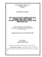 Quy hoạch phát triển giáo dục trung học phổ thông huyện triệu sơn tỉnh thanh hoá đến năm 2015 