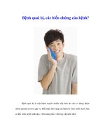 Tài liệu Bệnh quai bị, các biến chứng của bệnh? ppt