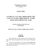 Vai trò của các chúa trịnh trong việc củng cố phát triển kinh tế   xã hội đàng ngoài thế kỷ XVII   XVIII 