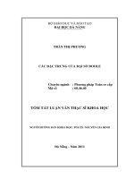 Các đặc trưng của đại số boole 