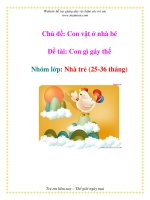 Tài liệu Chủ đề: Con vật ở nhà bé - Đề tài: Con gì gáy thế - Nhóm lớp: Nhà trẻ (25-36 tháng) docx