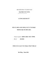 Tối ưu hóa xử lý số học trong hệ mã hóa RSA 