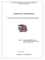 NGHIÊN cứu TÌNH HUỐNG tại sao người tiêu dùng việt nam thích sử dụng hàng ngoại 