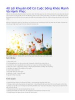 40 Lời Khuyên Để Có Cuộc Sống Khỏe Mạnh Và Hạnh Phúc