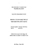 Phong cách nghệ thuật thơ khương hữu dụng 