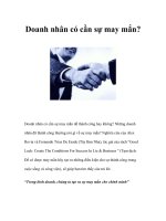Tài liệu Doanh nhân có cần sự may mắn? doc