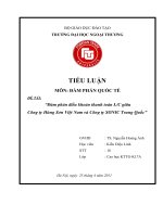 TIỂU LUẬN môn đàm PHÁN QUỐC tế “đàm phán điều khoản thanh toán LC giữa công ty hùng sơn việt nam và công ty SONIC trung quốc” 