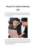 Tài liệu Bí quyết trở thành nữ lãnh đạo giỏi pptx