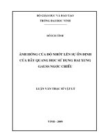 Ảnh hưởng của độ nhớt lên sự ổn định của bẫy quang học sử dụng hai xung gauss ngược chiều 