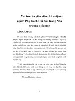 Tài liệu Vai trò của giáo viên chủ nhiệm người Phụ trách Chi đội trong Nhà trường doc