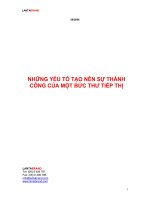 NHỮNG YẾU TỐ TẠO NÊN SỰ THÀNH CÔNG CỦA MỘT BỨC THƯ TIẾP THỊ