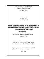 Nghiên cứu sự biến đổi một số chỉ tiêu huyết học và hoá sinh máu sau chạy một số cự ly của nam sinh viên khoa giáo dục thể chất trường đại học vinh 
