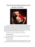 Phụ nữ trải qua những giai đoạn nào để đạt được cực khoái 