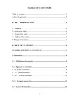A study on representational meaning in english 