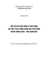 Một số biện pháp quản lí hoạt động dạy học ở các trường trung học phổ thông huyện thường xuân   tỉnh thanh hoá 