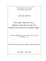 Các đặc trưng của nhóm con mờ tự do và nhóm con mờ của nhóm abel 