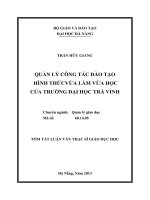 Quản lý công tác đào tạo hình thức vừa làm vừa học của trường đại học trà vinh 