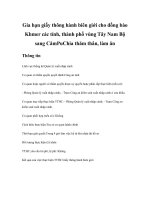 Tài liệu Gia hạn giấy thông hành biên giới cho đồng bào Khmer các tỉnh, thành phố vùng Tây Nam Bộ sang CămPuChia thăm thân, làm ăn docx