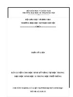RÈN LUYỆN CHO học SINH kỹ NĂNG tự học TRONG dạy học SINH học 11 TRUNG học PHỔ THÔNG 