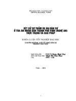Xét xử sơ thẩm vụ án dân sự ở toà án nhân dân thành phố vinh (nghệ an) thực trạng và giải pháp luận văn tốt nghiệp đại học 