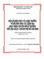 Một số biện pháp của hiệu trưởng về đổi mới công tác kiểm tra hoạt động chuyên môn trường tiểu học quận 1   thành phố hồ chí minh 