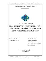 LUẬN VĂN TỐT NGHIỆP PHÂN TÍCH SỰ VẬN DỤNG THỦ TỤC PHÂN TÍCH TRONG QUI TRÌNH KIỂM TOÁN TẠI  CÔNG TY KIỂM TOÁN CHUẨN VIỆT
