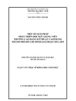 Một số giải pháp phát triển đội ngũ giảng viên trường cao đẳng kỹ thuật cao thắng thành phố hồ chí minh giai đoạn 2011 2015 