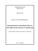 Đảng bộ huuyện nga sơn lãnh đạo công tác phát triển văn hoá giáo dục từ 1986 đến 2005 
