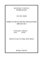 Nghiên cứu bộ lọc hấp thụ cho nguồn điện trên máy bay 