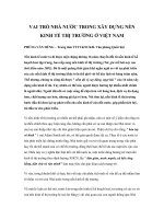 Tài liệu VAI TRÒ NHÀ NƯỚC TRONG XÂY DỰNG NỀN KINH TẾ THỊ TRƯỜNG Ở VIỆT NAM docx