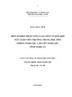 Một số biện pháp nâng cao chất lượng đội ngũ giáo viên trường trung học phổ thông nghi lộc 2, huyện nghi lộc, tỉnh nghệ an luận văn thạc sĩ khoa học giáo dục 