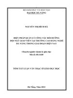 Biện pháp quản lý công tác bồi dưỡng đội ngũ giáo viên tại trường cao đẳng nghề đà nẵng trong giai đoạn hiện nay 