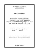 Xây dựng web ngữ nghĩa trợ giúp khai thác hiệu quả nguồn tài nguyên phục vụ đào tạo tại trường đại học trà vinh 