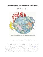Tài liệu Doanh nghiệp với việc quản lý chất lượng (Phần cuối) pdf