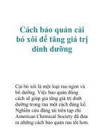 Tài liệu Cách bảo quản cải bó xôi để tăng giá trị dinh dưỡng docx