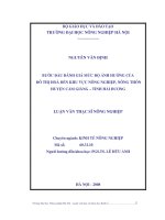 Bước đầu đánh giá mức độ ảnh hưởng của đô thị hoá đến khu vực nông nghiệp, nông thôn huyện cẩm giàng  tỉnh hải dương 