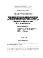Strategies for learning english writing by 10th form students at high schools = các chiến lược ngôn ngữ được ứng dụng trong việc học môn viết tiếng anh cho học sinh lớp 10 tại các trường THPT 