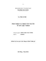 Phát hiện và theo vết người từ dữ liệu video 