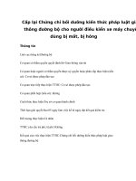 Tài liệu Cấp lại Chứng chỉ bồi dưỡng kiến thức pháp luật giao thông đường bộ cho người điều kiển xe máy chuyên dùng bị mất, bị hỏng pptx