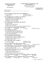 Gián án Đề thi học kì 1 _ 2010-2011.sinh 10