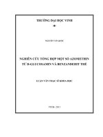 Luận văn nghiên cứu tổng hợ một số azomethin từ d glucosamin và benzandehit thế luận văn thạc sỹ hóa học 
