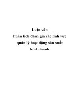 Tài liệu Luận văn - phân tích đánh giá các lĩnh vực quản lý hoạt động sản xuất kinh doanh docx