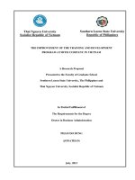 Nâng cao chương trình đào tạo và phát triển tại công ty bitis việt nam 