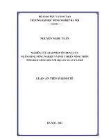 Nghiên cứu giải pháp tín dụng của ngân hàng nông nghiệp và phát triển nông thôn tỉnh đăk nông đối với hộ sản xuất cà phê 