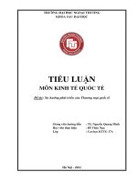 TIỂU LUẬN môn KINH tế QUỐC tế đề tài xu hướng phát triển của thương mại quốc tế 