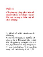 Tài liệu Các phương pháp phát hiện và nhận biết các biểu hiện của cây khi môi trường bị thiếu một số chất khoáng ppt