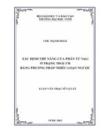 Xác định thế năng của phân tử nali ở trạng thái 21II bằng phương pháp nhiễu loạn ngược 