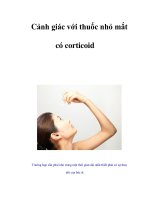 Tài liệu Cảnh giác với thuốc nhỏ mắt có corticoid docx