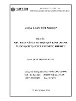 Giải pháp nâng cao hiệu quả kinh doanh nước sạch tại CTCP cấp nước thủ đức 