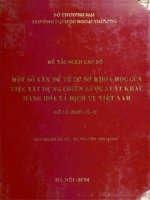 Một số vấn đề về cơ sở khoa học của việc xây dựng chiến lược xuất khẩu hàng hóa và dịch vụ việt nam 
